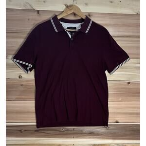 Banana Republic Luxury Touch Polo Mens L Burgundy